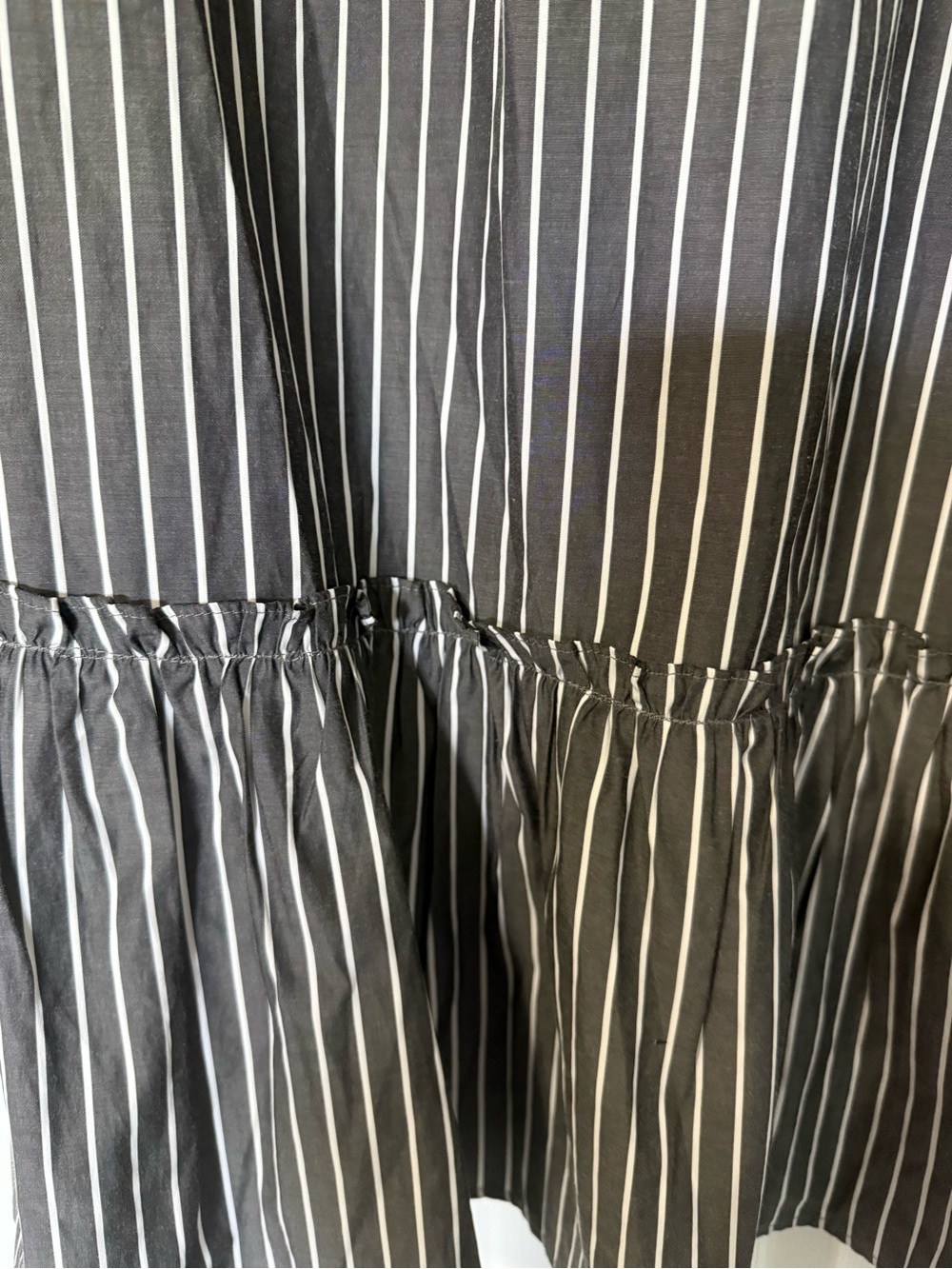 Anthropologie Pleione Gray & White Stripe Drop Waist Dress- L - Picture 5 of 9